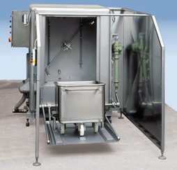 Reinigungsmaschine für 200 l Hub- und Beschickungswagen